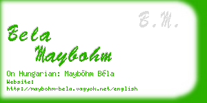 bela maybohm business card